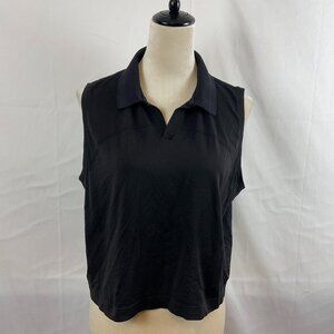 Lululemon Top 12 Black Cropped Sleeveless Collar